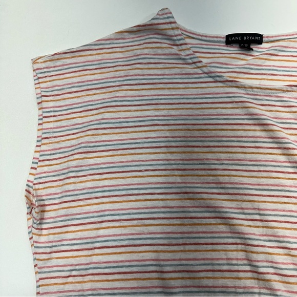 Lane Bryant Women’s Striped Sleeveless Tie Knot Front Top Size 18/20 - Picture 5 of 7